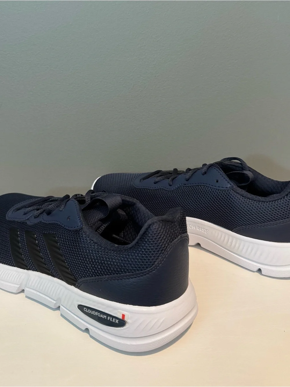adidas cloudfoam flex Navy Blue Mesh Men's Casual Sneakers-MINOR GLUE STAIN